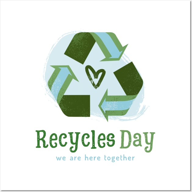 America Recycles Day green design Wall Art by Rub14ekArts